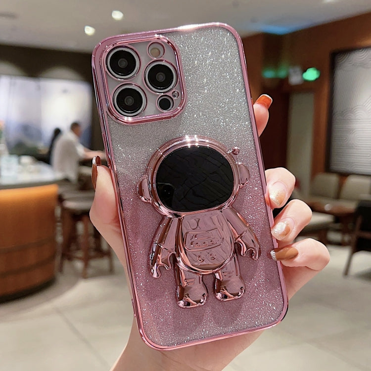 Astronaut Holder Gradient Glitter Powder Phone Case, For iPhone 13 Pro Max, For iPhone 12, For iPhone 12 Pro