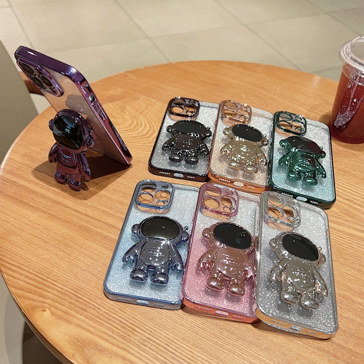 Astronaut Holder Gradient Glitter Powder Phone Case, For iPhone 13 Pro Max, For iPhone 12, For iPhone 12 Pro