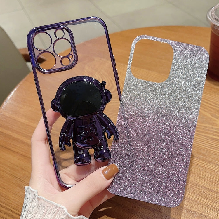 Astronaut Holder Gradient Glitter Powder Phone Case, For iPhone 13 Pro Max, For iPhone 12, For iPhone 12 Pro