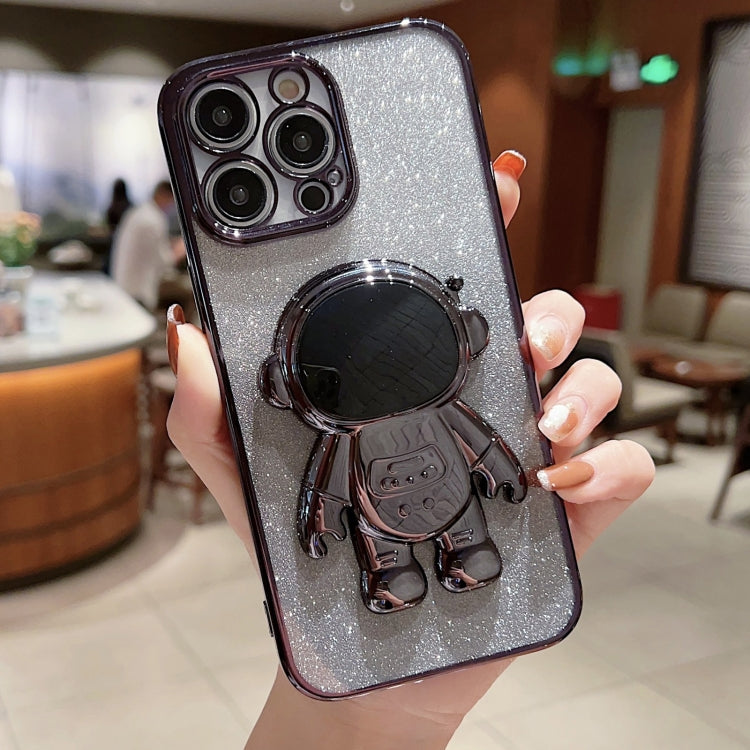 Astronaut Holder Gradient Glitter Powder Phone Case, For iPhone 13 Pro Max, For iPhone 12, For iPhone 12 Pro