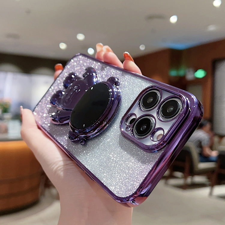 Astronaut Holder Gradient Glitter Powder Phone Case, For iPhone 12 Pro Max, For iPhone 11, For iPhone 11 Pro