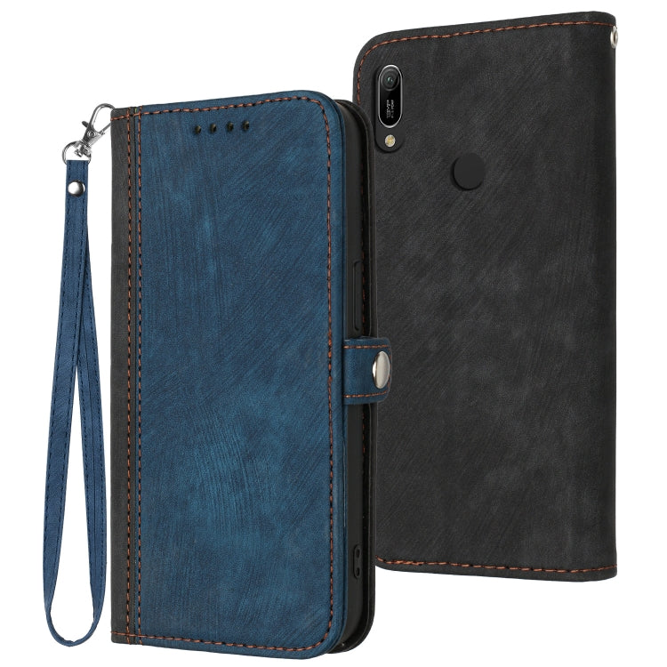 Side Buckle Double Fold Hand Strap Leather Phone Case, For Huawei Y6 2019, For Honor 70, For Honor X8