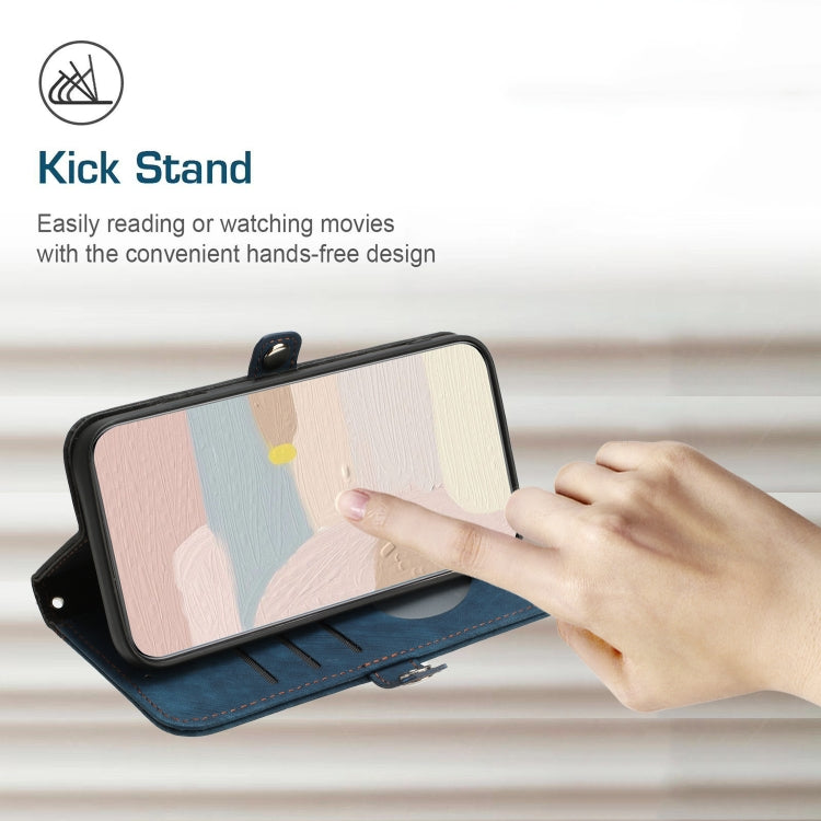 Side Buckle Double Fold Hand Strap Leather Phone Case, For Huawei Y6 2019, For Honor 70, For Honor X8