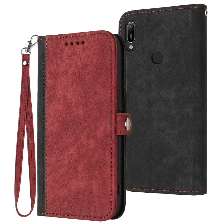 Side Buckle Double Fold Hand Strap Leather Phone Case, For Huawei Y6 2019, For Honor 70, For Honor X8
