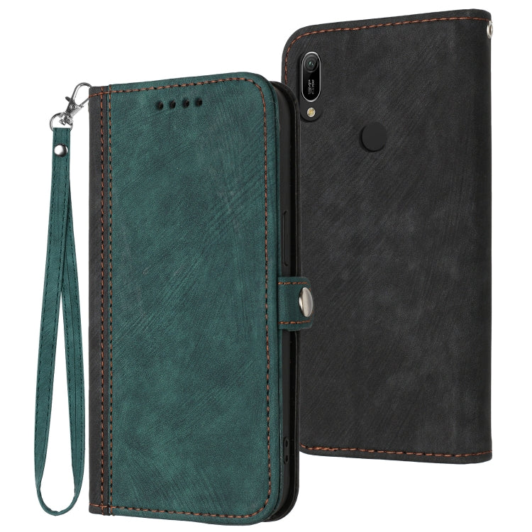 Side Buckle Double Fold Hand Strap Leather Phone Case, For Huawei Y6 2019, For Honor 70, For Honor X8