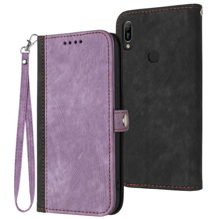 Side Buckle Double Fold Hand Strap Leather Phone Case, For Huawei Y6 2019, For Honor 70, For Honor X8