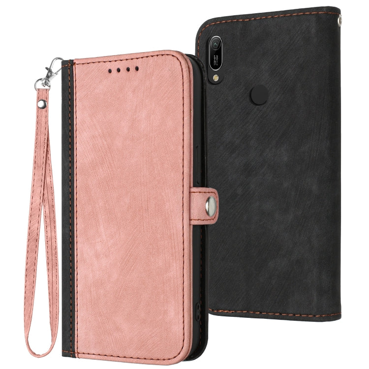Side Buckle Double Fold Hand Strap Leather Phone Case, For Huawei Y6 2019, For Honor 70, For Honor X8