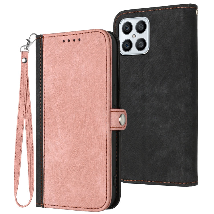 Side Buckle Double Fold Hand Strap Leather Phone Case, For Huawei Y6 2019, For Honor 70, For Honor X8