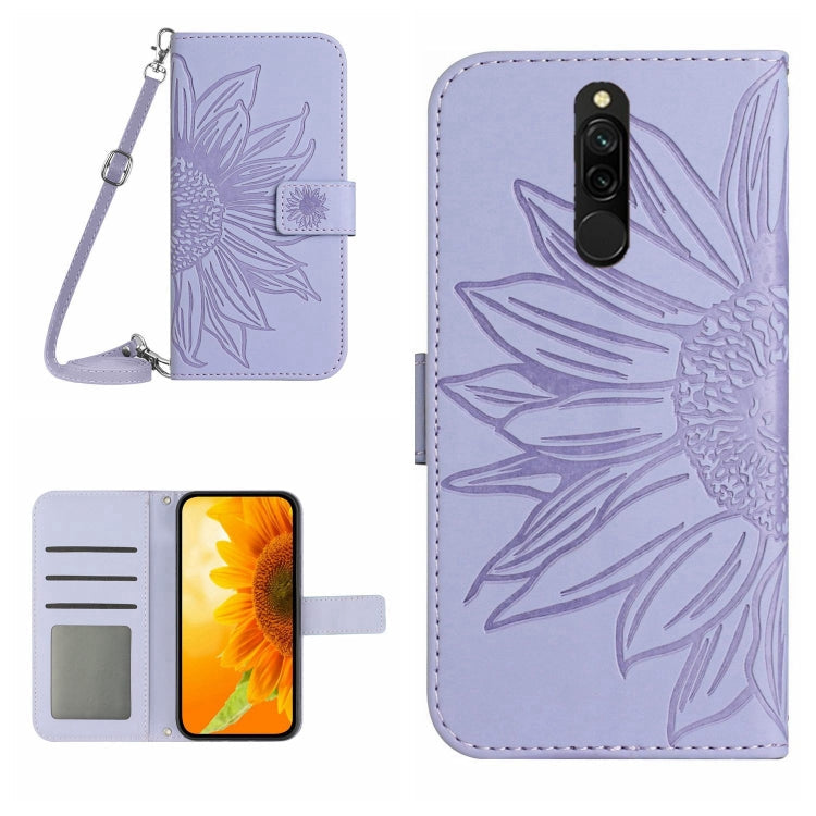 Skin Feel Sun Flower Pattern Flip Leather Phone Case with Lanyard, For Xiaomi Redmi 8 / 8A, For Xiaomi Redmi 9 / POCO M2
