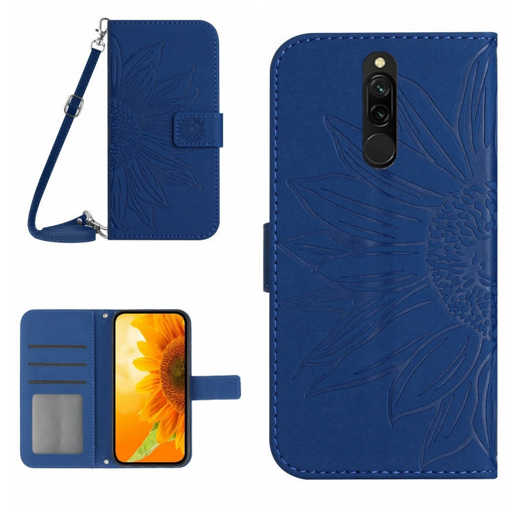 Skin Feel Sun Flower Pattern Flip Leather Phone Case with Lanyard, For Xiaomi Redmi 8 / 8A, For Xiaomi Redmi 9 / POCO M2
