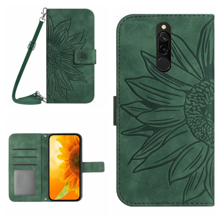 Skin Feel Sun Flower Pattern Flip Leather Phone Case with Lanyard, For Xiaomi Redmi 8 / 8A, For Xiaomi Redmi 9 / POCO M2