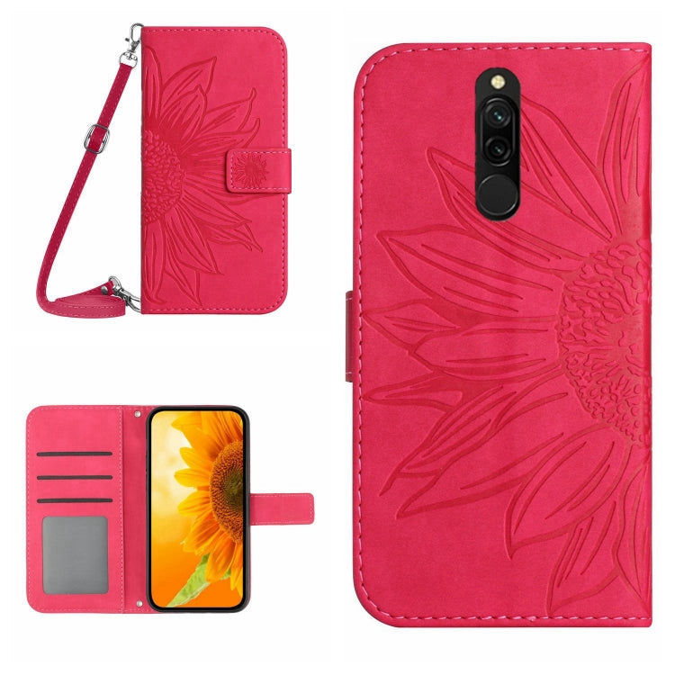 Skin Feel Sun Flower Pattern Flip Leather Phone Case with Lanyard, For Xiaomi Redmi 8 / 8A, For Xiaomi Redmi 9 / POCO M2