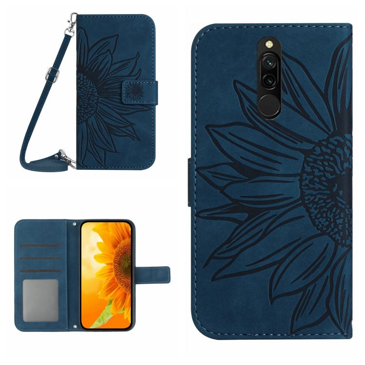 Skin Feel Sun Flower Pattern Flip Leather Phone Case with Lanyard, For Xiaomi Redmi 8 / 8A, For Xiaomi Redmi 9 / POCO M2