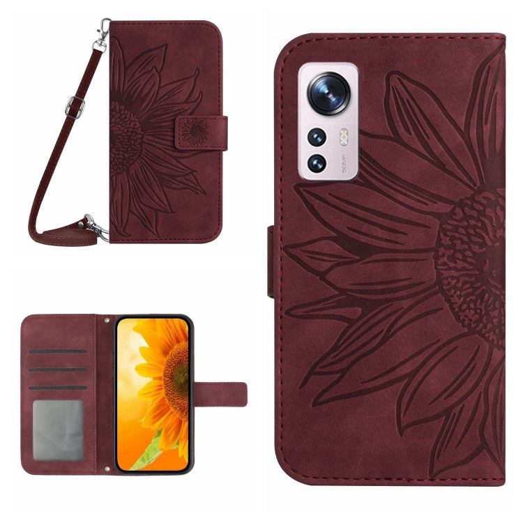 Skin Feel Sun Flower Pattern Flip Leather Phone Case with Lanyard, For Xiaomi 12 Lite, For Xiaomi Civi 2 / 12 Lite NE