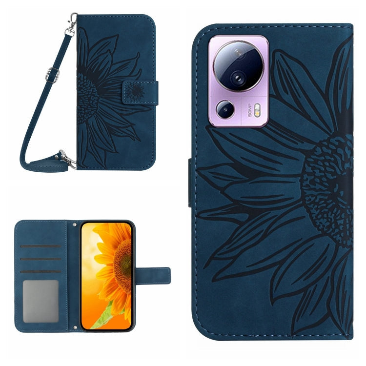 Skin Feel Sun Flower Pattern Flip Leather Phone Case with Lanyard, For Xiaomi 12 Lite, For Xiaomi Civi 2 / 12 Lite NE