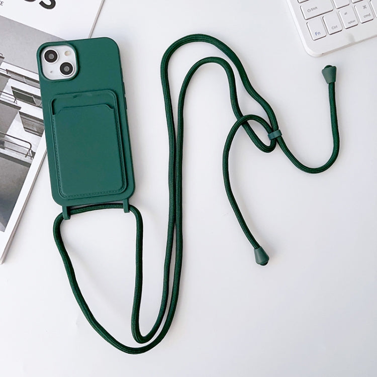Crossbody Lanyard Elastic Silicone Card Holder Phone Case, For iPhone 14 Pro