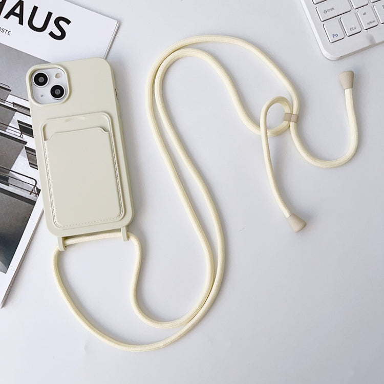 Crossbody Lanyard Elastic Silicone Card Holder Phone Case, For iPhone 14 Pro