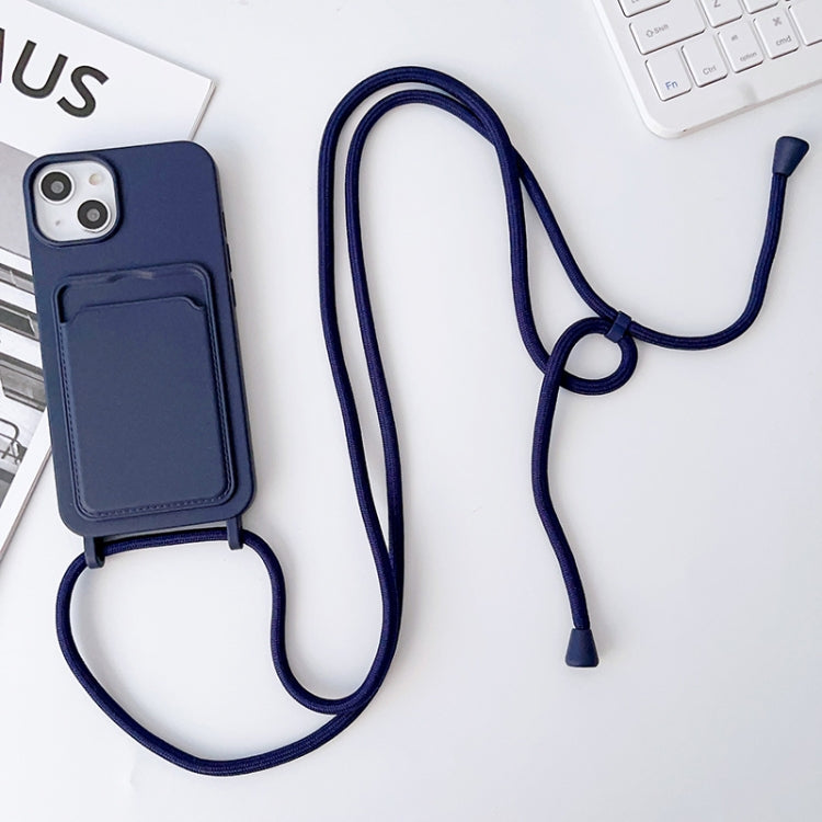 Crossbody Lanyard Elastic Silicone Card Holder Phone Case, For iPhone 14 Pro