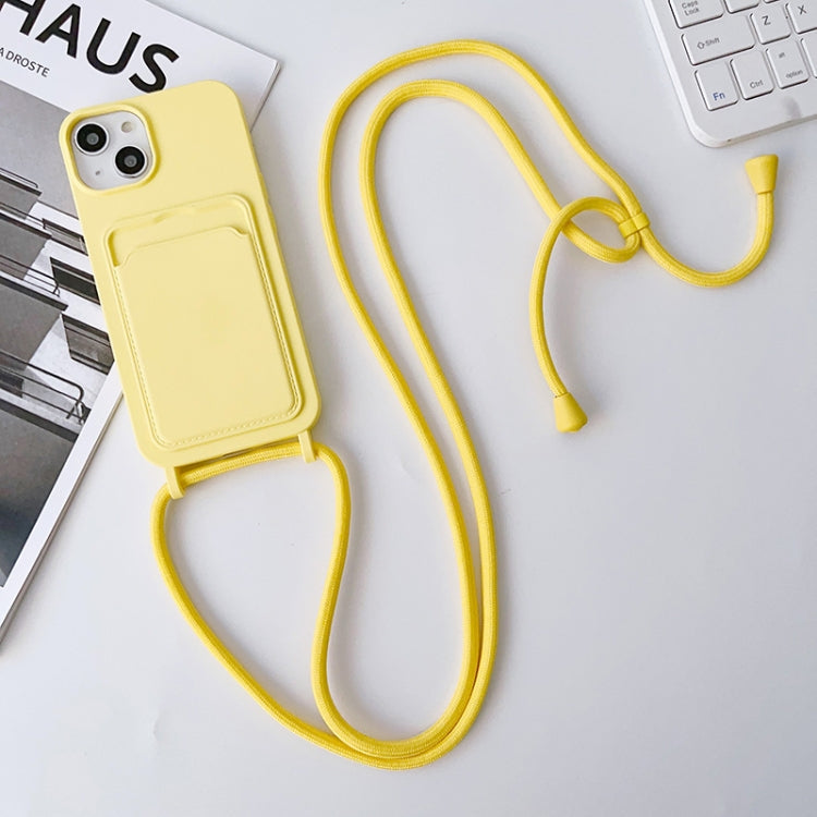 Crossbody Lanyard Elastic Silicone Card Holder Phone Case, For iPhone 14 Pro