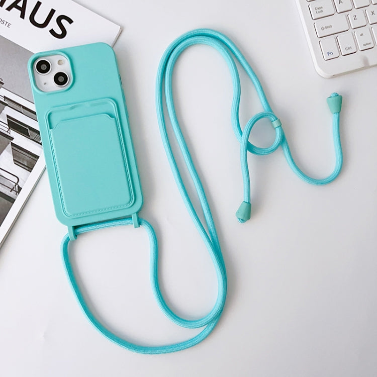 Crossbody Lanyard Elastic Silicone Card Holder Phone Case, For iPhone 14 Pro