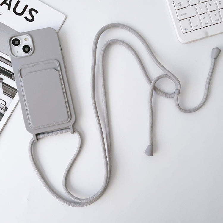 Crossbody Lanyard Elastic Silicone Card Holder Phone Case, For iPhone 13 Pro