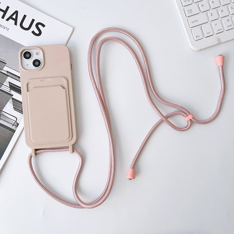 Crossbody Lanyard Elastic Silicone Card Holder Phone Case, For iPhone 13 Pro