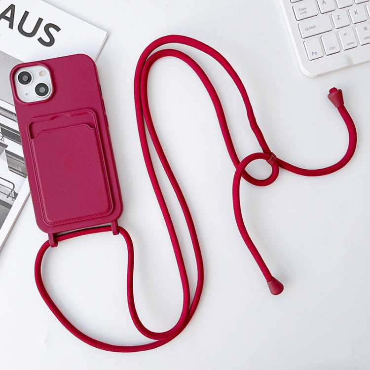 Crossbody Lanyard Elastic Silicone Card Holder Phone Case, For iPhone 12 Pro