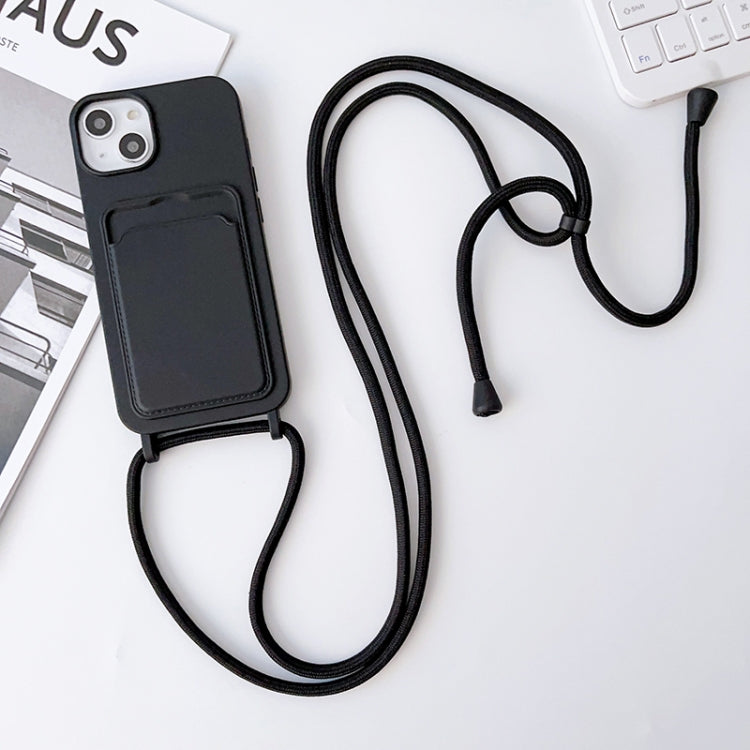 Crossbody Lanyard Elastic Silicone Card Holder Phone Case, For iPhone 12 Pro Max