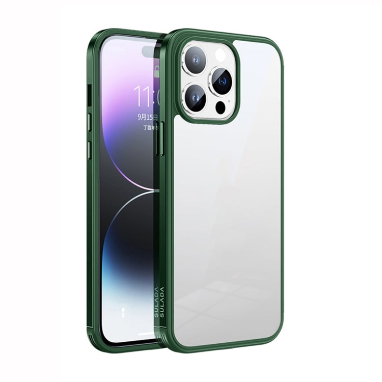 SULADA Metal Frame + Nano Glass + TPU Phone Case, For iPhone 14, For iPhone 14 Plus, For iPhone 14 Pro
