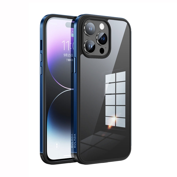 SULADA Metal Frame + Nano Glass + TPU Phone Case, For iPhone 14, For iPhone 14 Plus, For iPhone 14 Pro