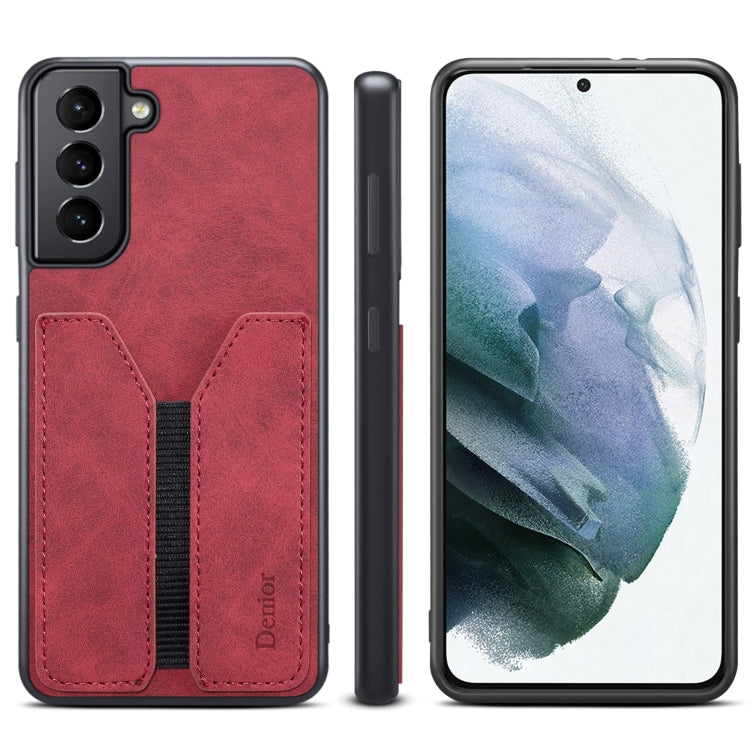 Denior DV Elastic Card PU Back Cover Phone Case, For Samsung Galaxy S22 5G, For Samsung Galaxy S22+ 5G, For Samsung Galaxy S22 Ultra 5G, For Samsung Galaxy S21 5G, For Samsung Galaxy S21+ 5G, For Samsung Galaxy S21 Ultra 5G