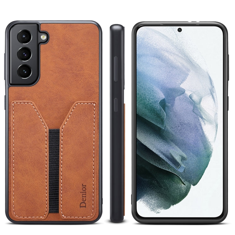Denior DV Elastic Card PU Back Cover Phone Case, For Samsung Galaxy S22 5G, For Samsung Galaxy S22+ 5G, For Samsung Galaxy S22 Ultra 5G, For Samsung Galaxy S21 5G, For Samsung Galaxy S21+ 5G, For Samsung Galaxy S21 Ultra 5G