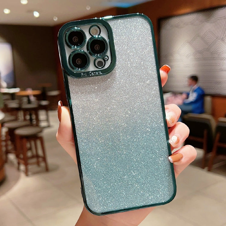 High Transparent Gradient Color Glitter TPU Phone Case, For iPhone 12 mini, For iPhone 12