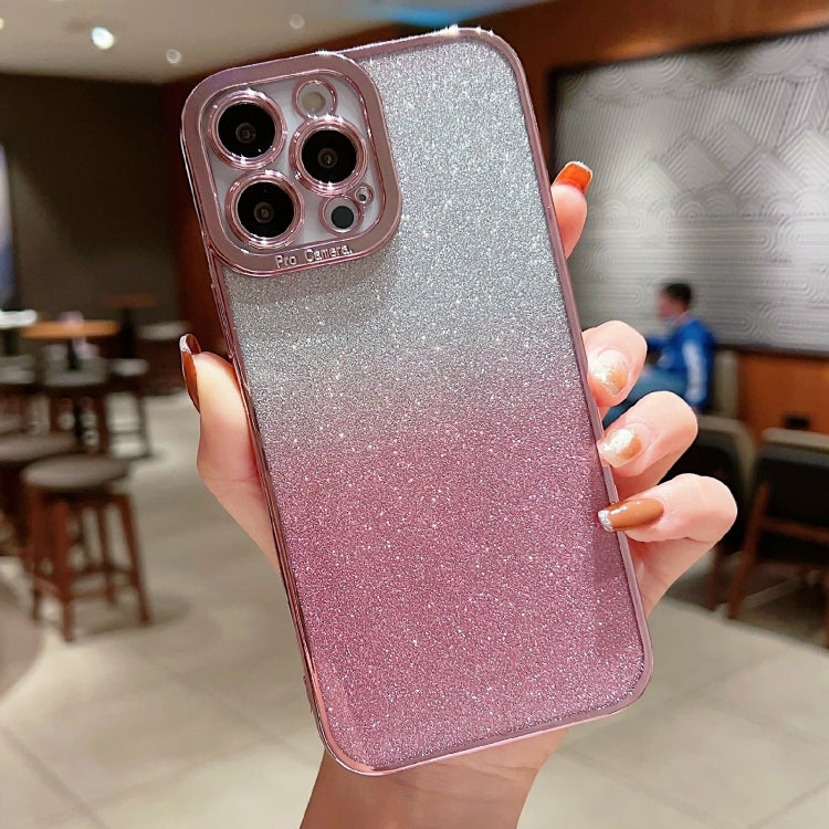 High Transparent Gradient Color Glitter TPU Phone Case, For iPhone 12 mini, For iPhone 12
