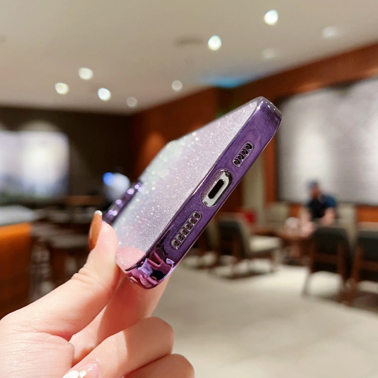 High Transparent Gradient Color Glitter TPU Phone Case, For iPhone 12 mini, For iPhone 12