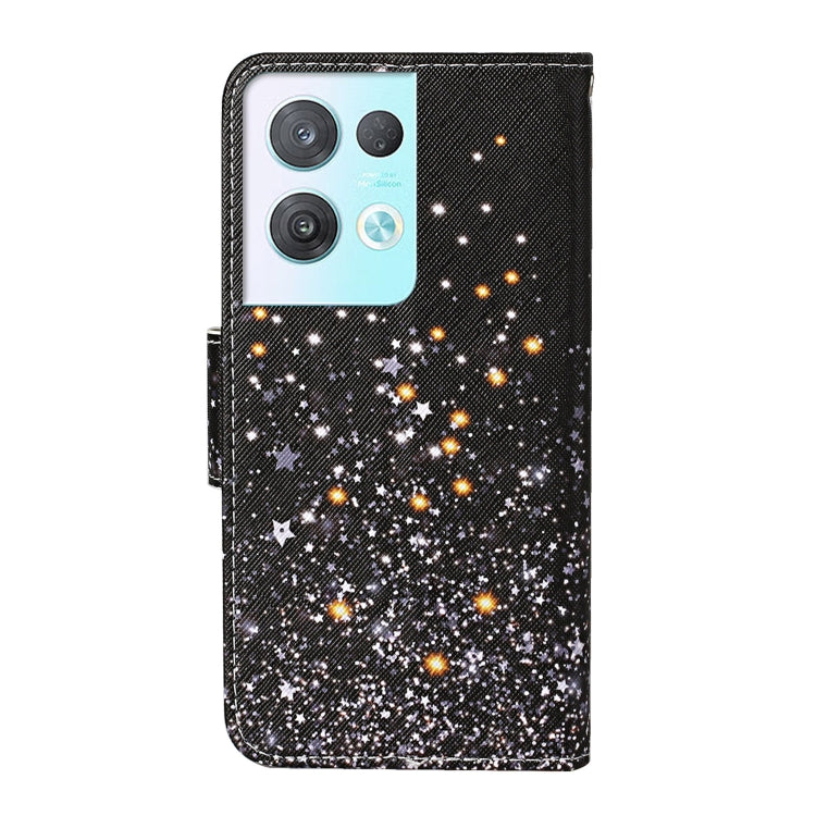 Colored Drawing Pattern Leather Phone Case, For OPPO Reno8 Pro
