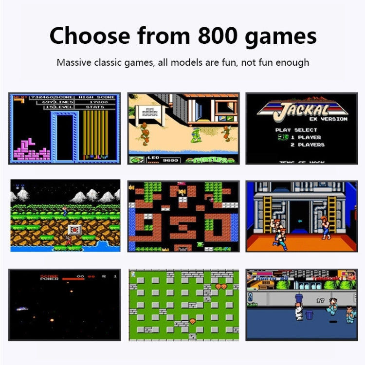 MK800 Doubles 3.0 inch Macaron Mini Handheld Game Console Built-in 800 Games, MK800-Doubles / Grey, MK800-Doubles / Blue, MK800-Doubles / Pink, MK800-Doubles / Yellow, MK800-Doubles / Green