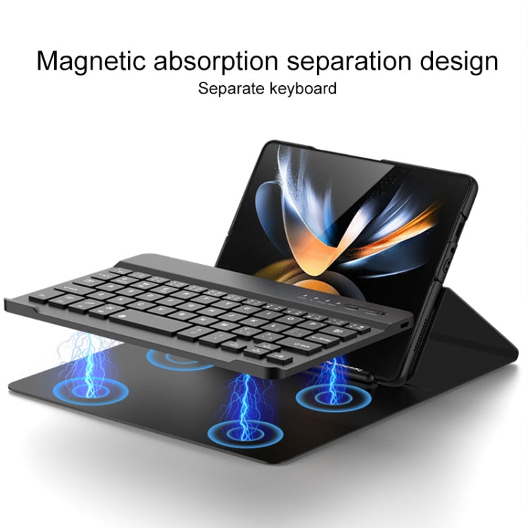 Magnetic Folding Bluetooth Keyboard Leather Case, For Samsung Galaxy Z Fold3 5G