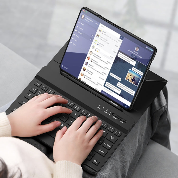 Magnetic Folding Bluetooth Keyboard Leather Case, For Samsung Galaxy Z Fold3 5G