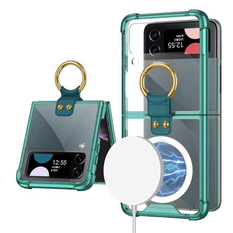 GKK MagSafe Airbag Shockproof Phone Case with Ring Holder, For Samsung Galaxy Z Flip3 5G