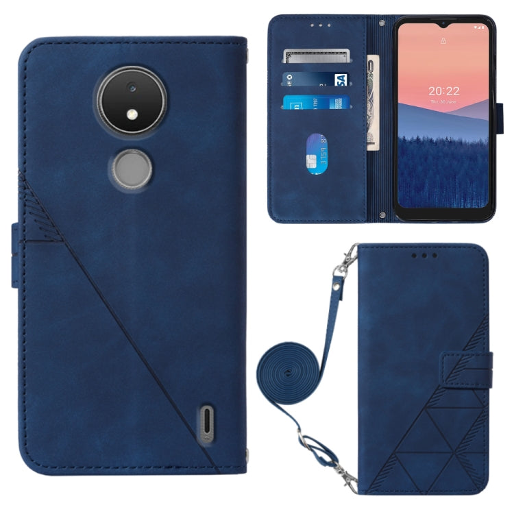 Crossbody 3D Embossed Flip Leather Phone Case, For Nokia C21, For Nokia C21 Plus, For Nokia C100, For Nokia C200