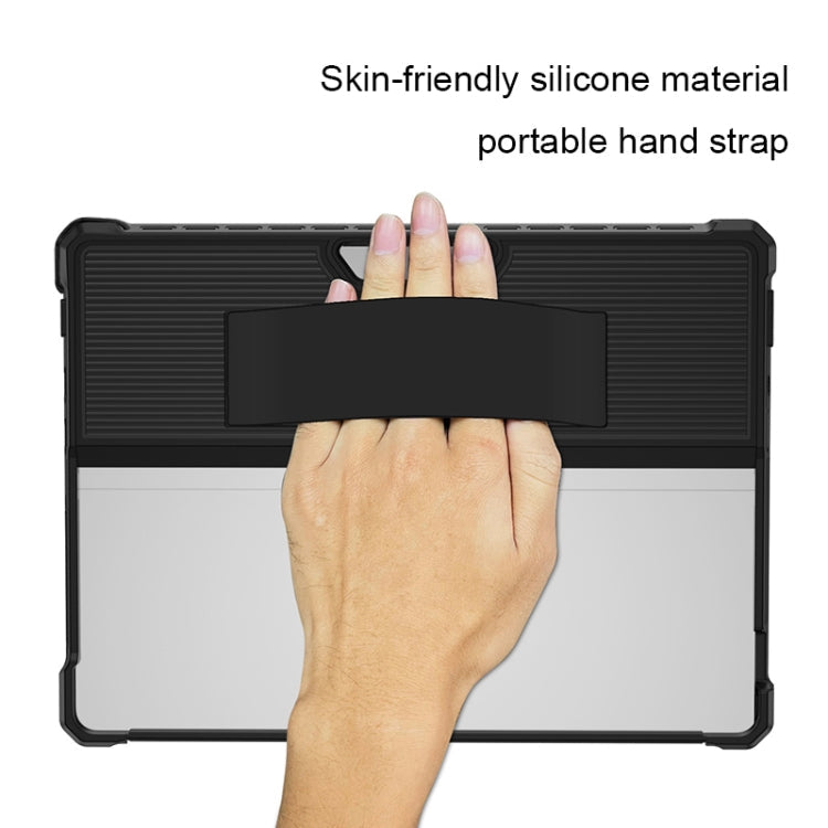 Striped Hollow Tablet Case with Holder Cover and Shoulder Strap, For Microsoft Surface Pro 8, For Microsoft Surface Pro 9