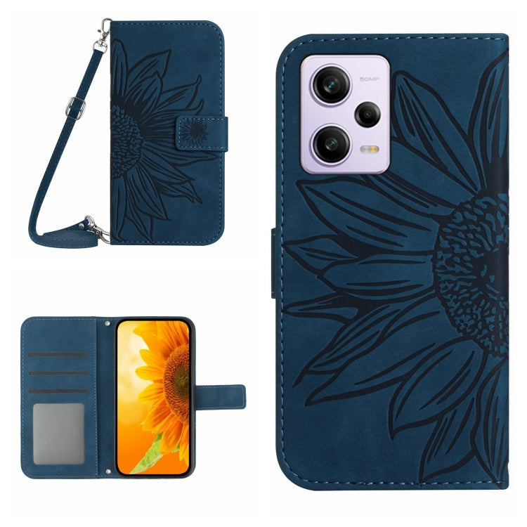Skin Feel Sun Flower Pattern Flip Leather Phone Case with Lanyard, For Xiaomi Redmi Note 12 Pro+ China / Global / Note 12 Explorer, For Samsung Galaxy A54 5G