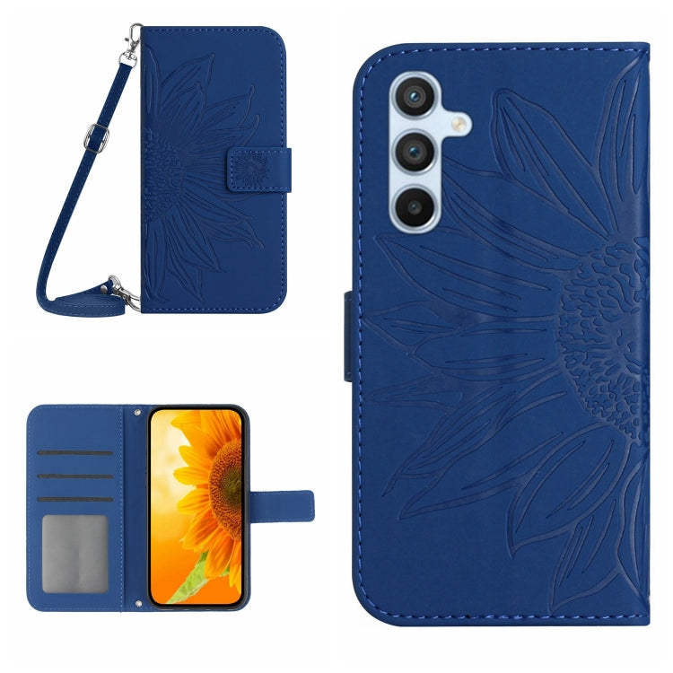 Skin Feel Sun Flower Pattern Flip Leather Phone Case with Lanyard, For Xiaomi Redmi Note 12 Pro+ China / Global / Note 12 Explorer, For Samsung Galaxy A54 5G