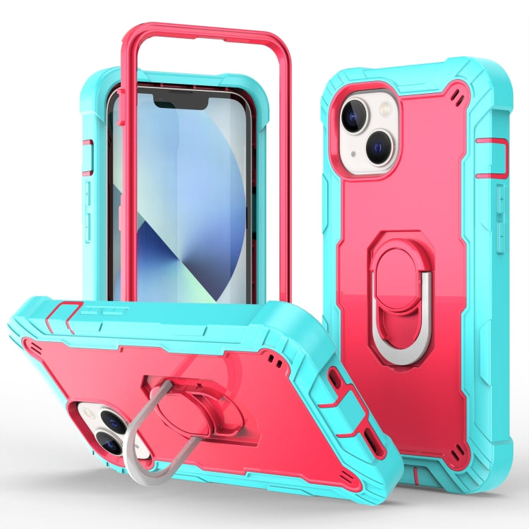 Two-color Ring Holder Phone Case, For iPhone 14, For iPhone 14 Plus
