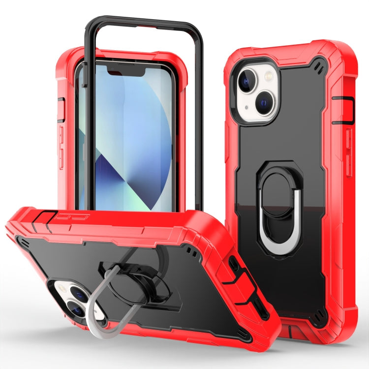 Two-color Ring Holder Phone Case, For iPhone 14, For iPhone 14 Plus