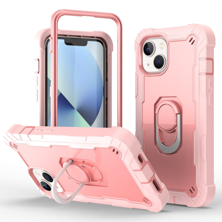 Two-color Ring Holder Phone Case, For iPhone 14, For iPhone 14 Plus