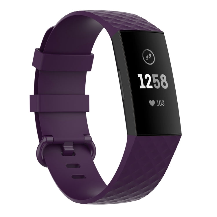 Silver Color Buckle TPU Wrist Strap Watch Band for Fitbit Charge 4 / Charge 4 SE / Charge 3 / Charge 3 SE, Size: L