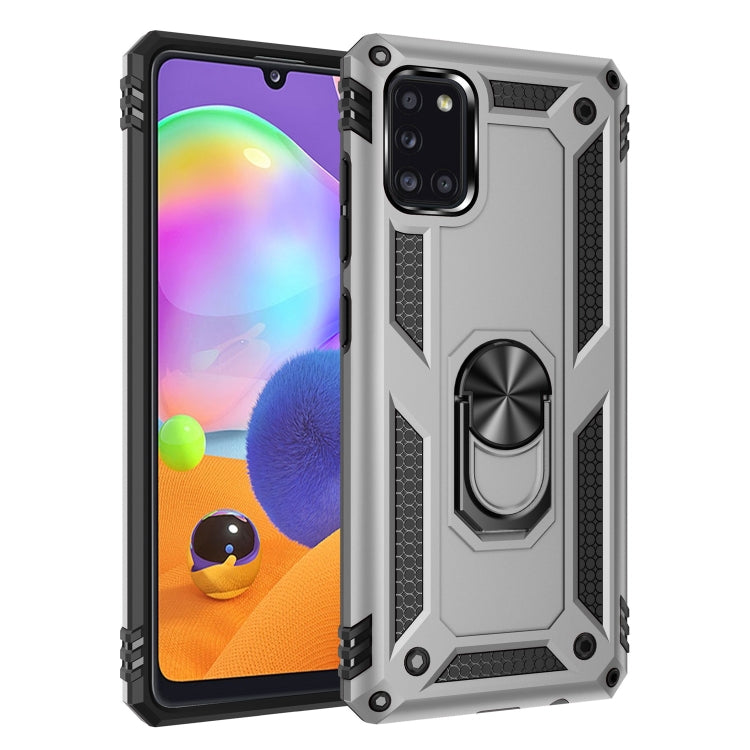 Shockproof TPU + PC Protective Case with 360 Degree Rotating Holder, For Galaxy A31
