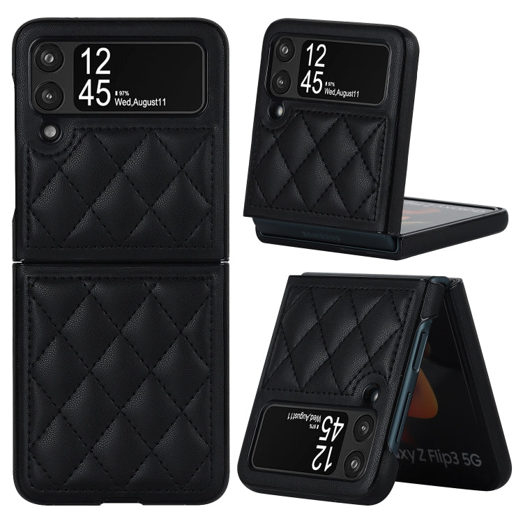 Rhombic Microfiber Folding Phone Case, For Samsung Galaxy Z Flip3